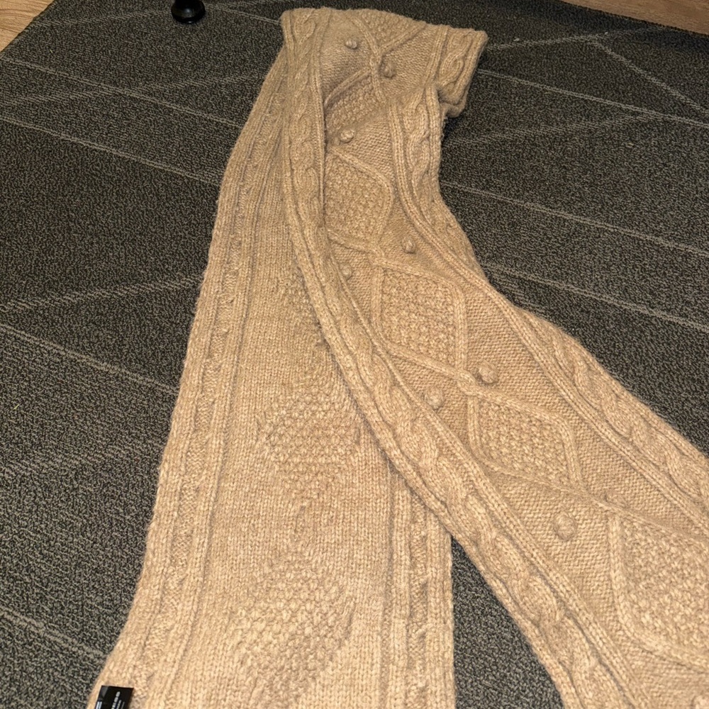 Express Beige Cable Knit Scarf